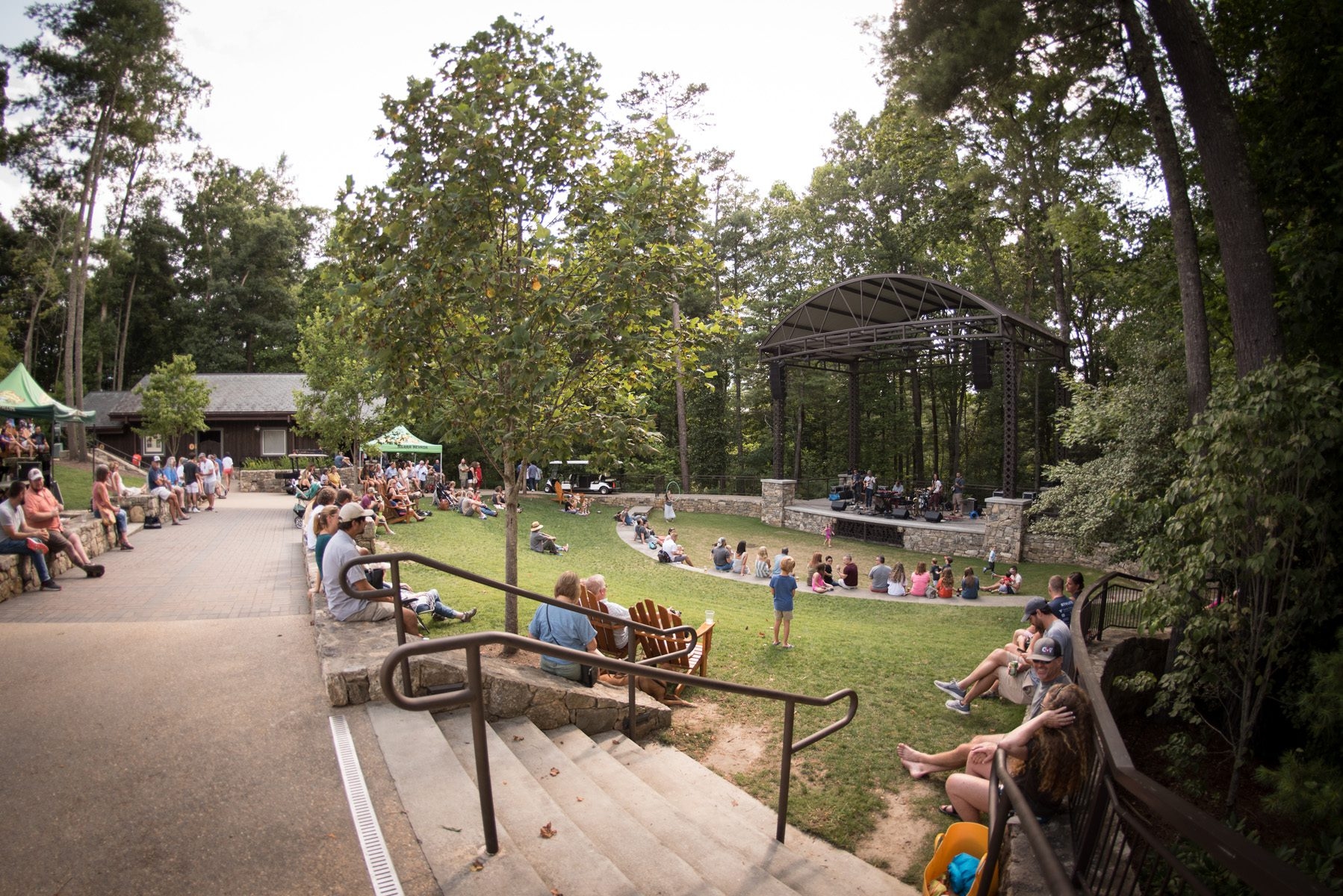 People watching a music concert at the Sierra Nevada Brewing Co. outdoor amphitheater