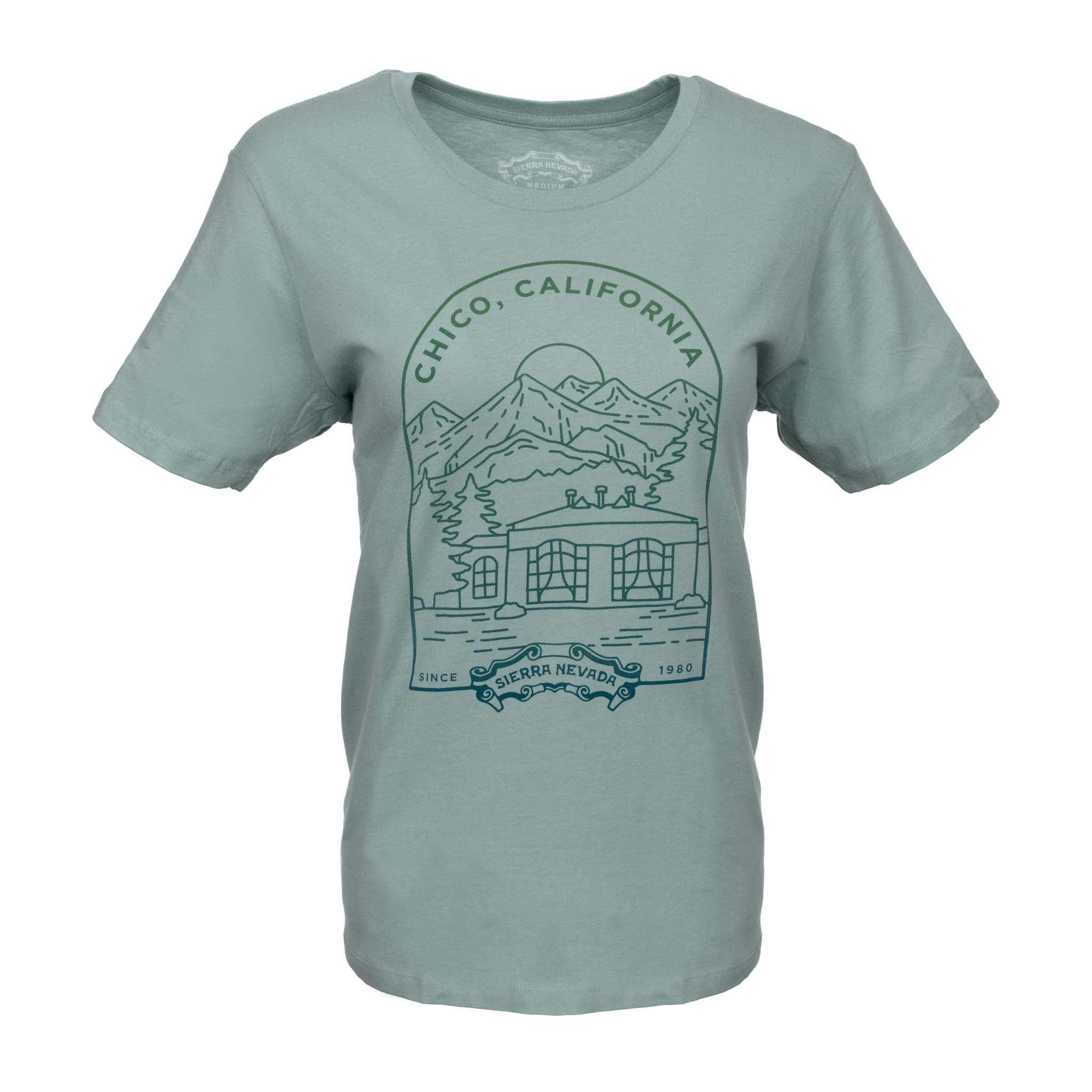 Sierra Nevada Women's Chico Facade Short Sleeve T-Shirt Seafoam - Front view