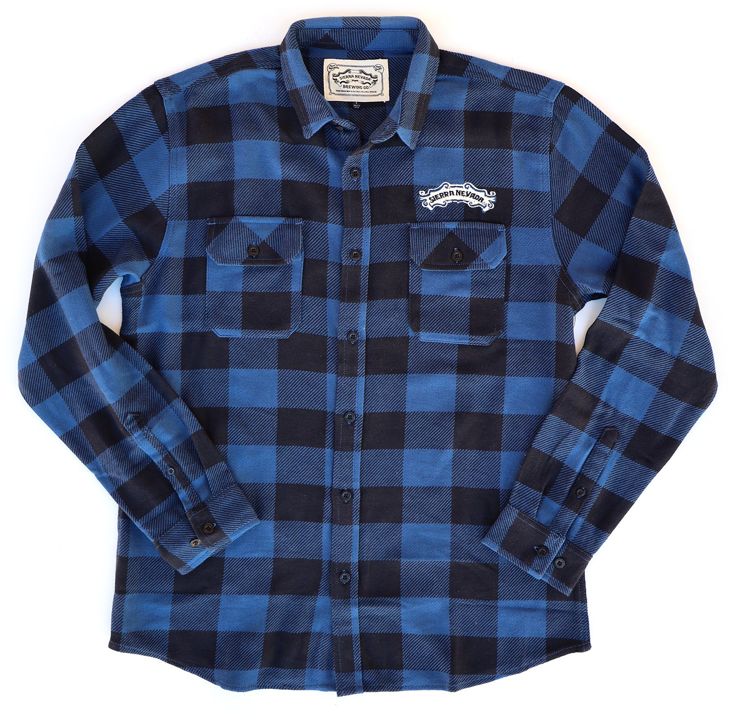 Bigfoot custom flannel black and blue plaid long sleeve