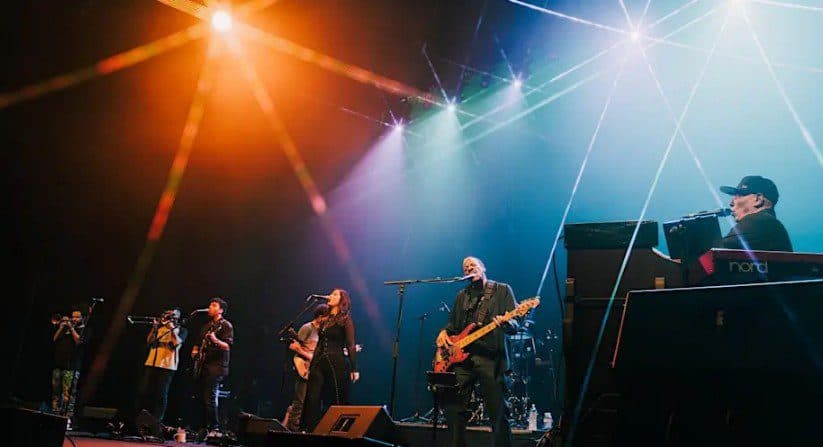 Dumpstaphunk band playing on stage